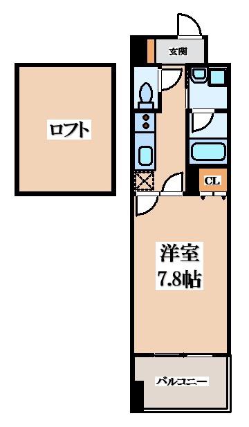 CASSIA住道(1K/10階)の間取り写真