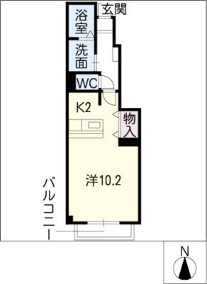 コンフォート エイミー(1K/1階)の間取り写真