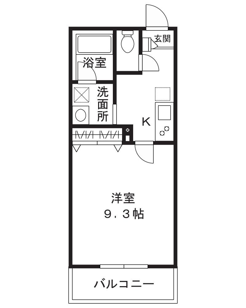 SAKURA RESIDENCE(1K/1階)の間取り写真