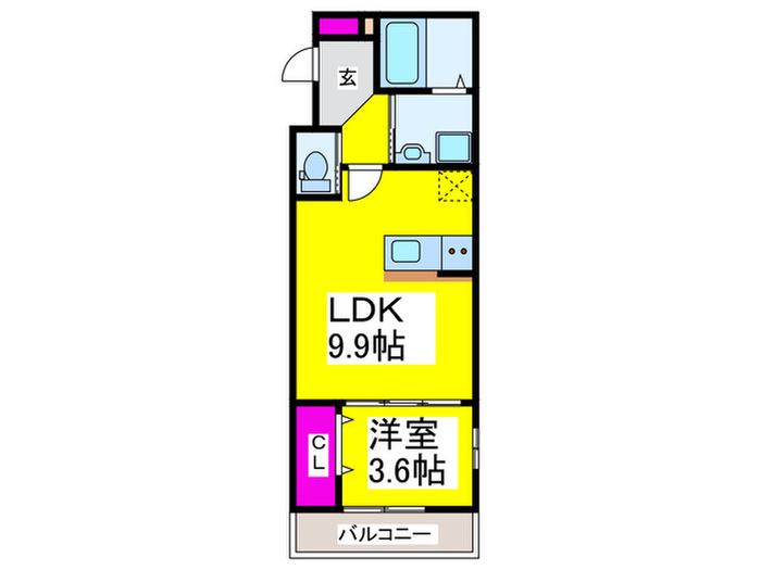 フィアスコート北助松I(1LDK/2階)の間取り写真