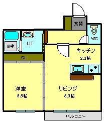 RIVER55(1LDK/4階)の間取り写真