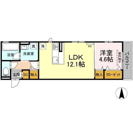 セントラル南江戸(1LDK/2階)の間取り写真