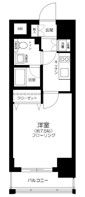 プレール・ドゥーク東京イーストIII(1K/8階)の間取り写真