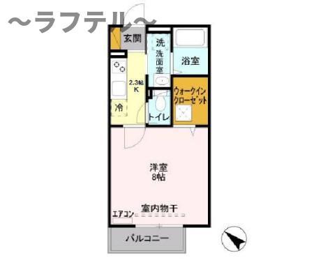 T-GATE(1K/2階)の間取り写真