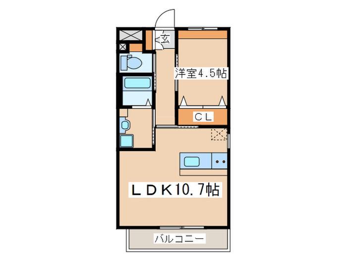 グランルポン(1LDK/5階)の間取り写真
