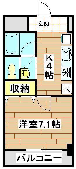 シルフィ大宮(1K/4階)の間取り写真