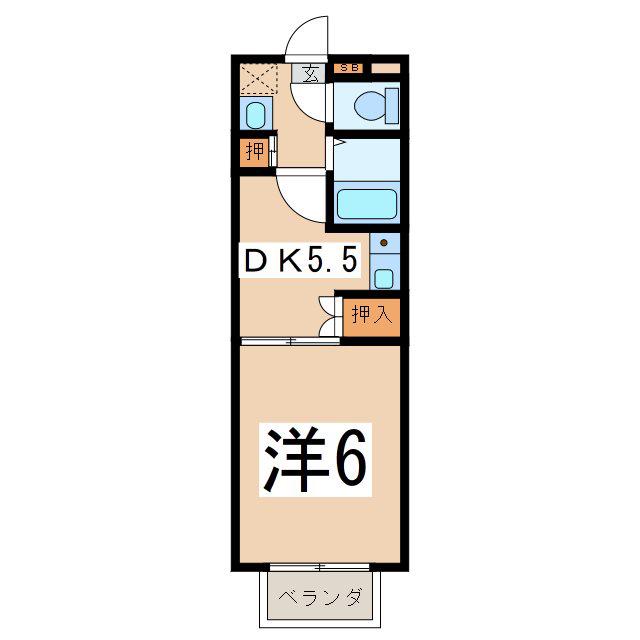 コーポグリーンヒルズ(1DK/1階)の間取り写真