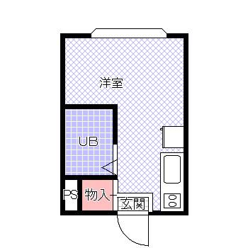 パーソナル6・7番館(ワンルーム/3階)の間取り写真