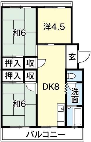グリーンプラザ1(3DK/1階)の間取り写真