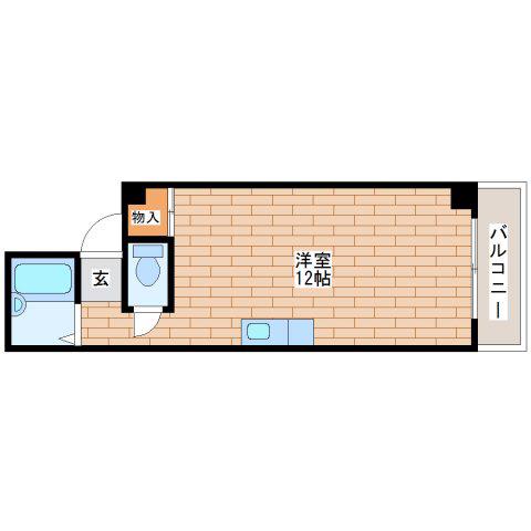 リヒト南巽(ワンルーム/3階)の間取り写真