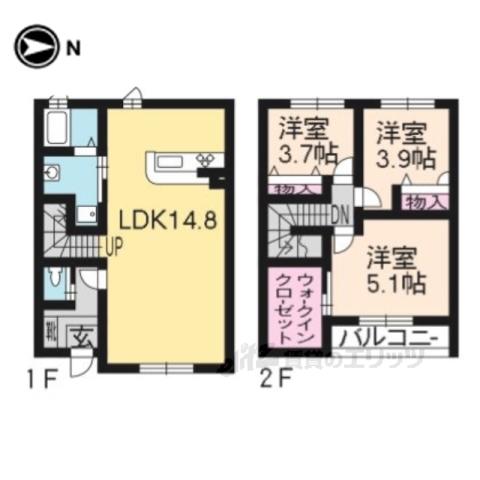 MAST COURT 岩倉(3LDK/1階)の間取り写真