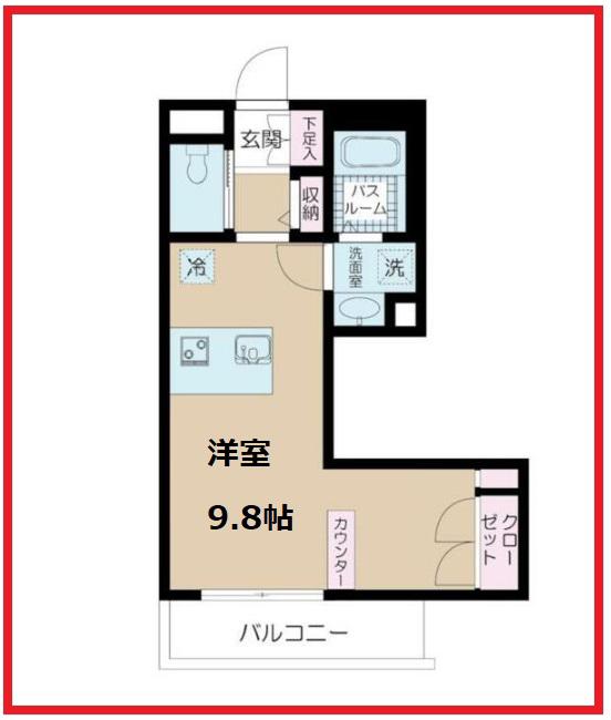 ベルセーヌアオト(ワンルーム/1階)の間取り写真
