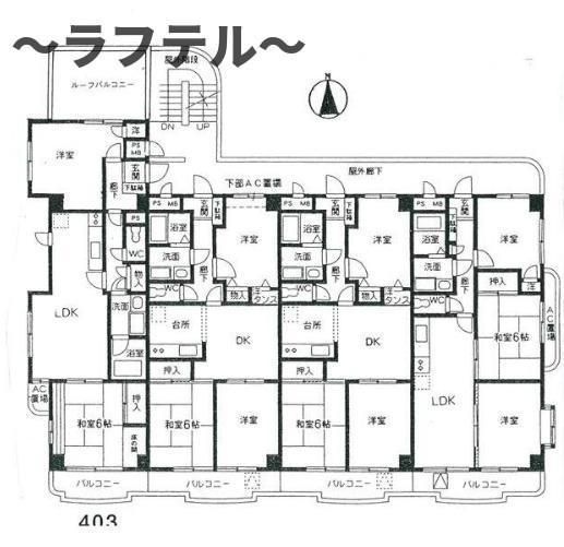 ドルチェ指(2LDK/4階)の間取り写真