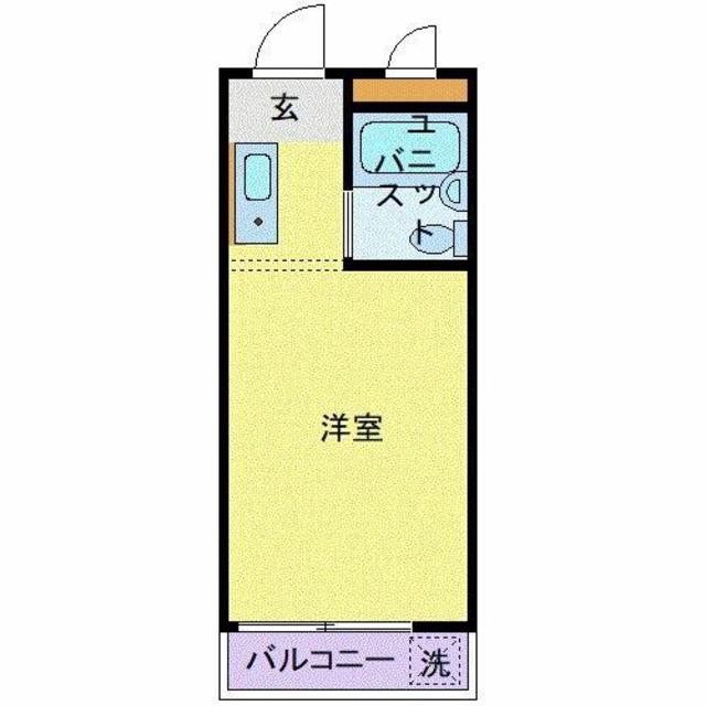 スカイコート池尻(ワンルーム/1階)の間取り写真