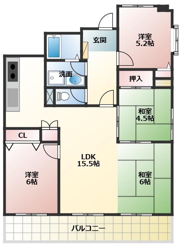 ダイヤパレス栄(4LDK/9階)の間取り写真