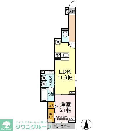 WILLKOMMEN(1LDK/2階)の間取り写真