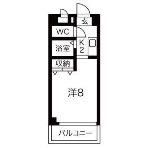 ルーチェパラシオ(1K/3階)の間取り写真