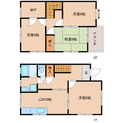 メゾン富士(4LDK/1階)の間取り写真
