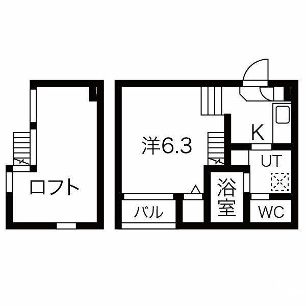 レクセラ(1K/1階)の間取り写真
