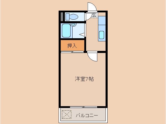 柳丸コーポ(1K/4階)の間取り写真