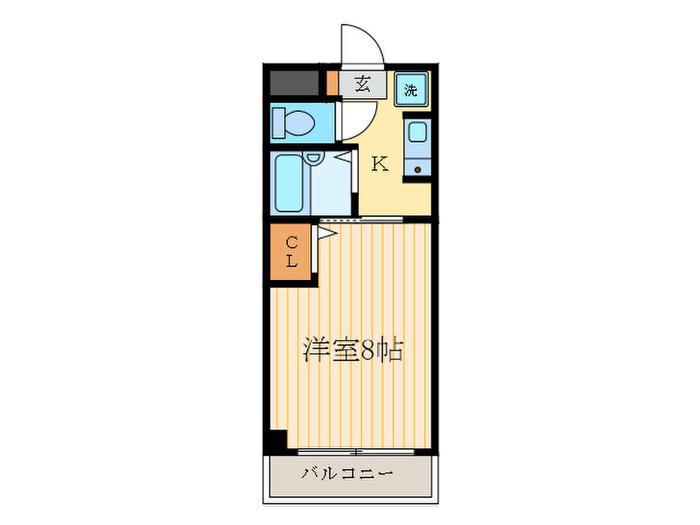 ビバシティー(1K/1階)の間取り写真