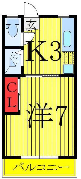 石田ビル(1K/3階)の間取り写真