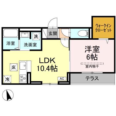キャトル・セゾン(1LDK/1階)の間取り写真