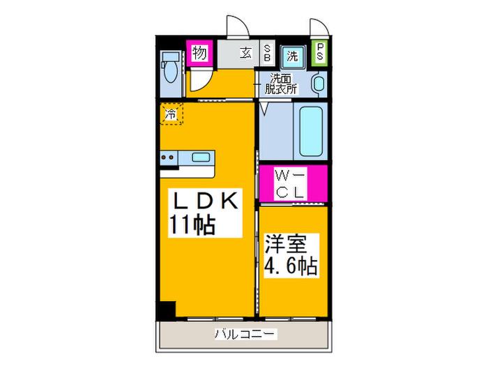 LE BONHER DE 三国ヶ丘(1LDK/1階)の間取り写真