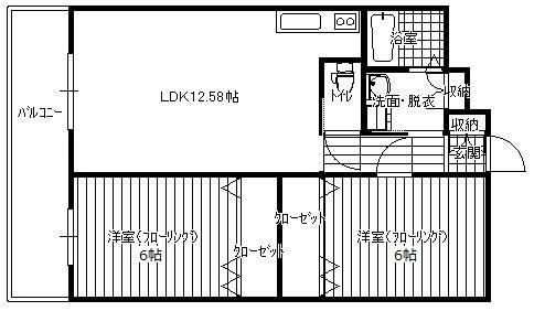 第27川崎ビル(2LDK/5階)の間取り写真