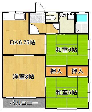 レグルスNUKI(3DK/2階)の間取り写真