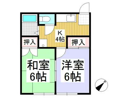 コーポY(2K/1階)の間取り写真