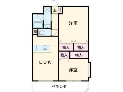 エレガントライフV(2LDK/3階)の間取り写真