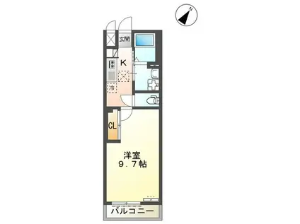 グリーンクレール(1K/1階)の間取り写真