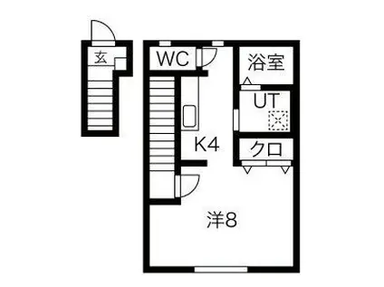 ブルック北上I(1K/2階)の間取り写真