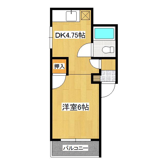 メゾン美芳(1DK/1階)の間取り写真