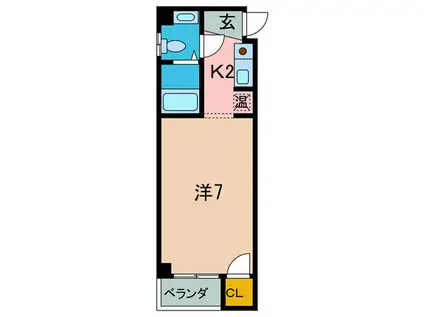 ラ・コート天美東A棟(1K/2階)の間取り写真