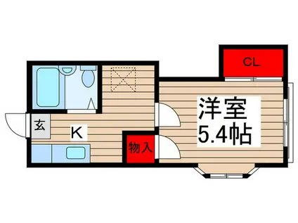 ウインビュ青柳(1K/2階)の間取り写真