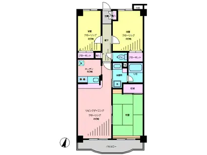 レジデンス向山(3LDK/1階)の間取り写真