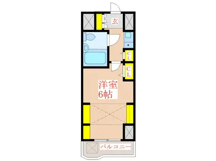 ヴォルフスガルデン上之園(1K/2階)の間取り写真