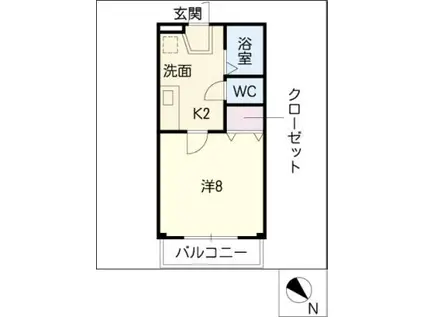 パールマンションIII(1K/1階)の間取り写真