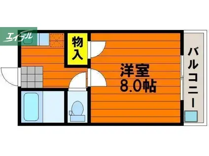 ラ・パルテール当新田(1K/2階)の間取り写真