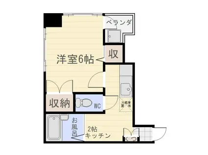 コスモピア(1K/4階)の間取り写真