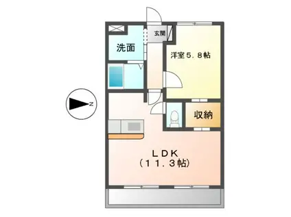 ベレーザ(1LDK/2階)の間取り写真