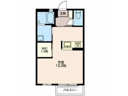 マノワール(ワンルーム/2階)の間取り写真