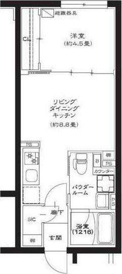 GENOVIA池袋(1LDK/4階)の間取り写真