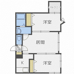 THE RESIDENCE PARK KOSAI(2LDK/1階)の間取り写真
