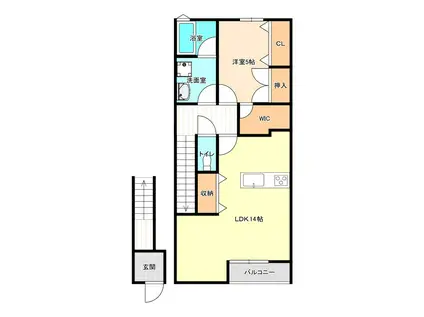 馬場ステージV(1LDK/2階)の間取り写真