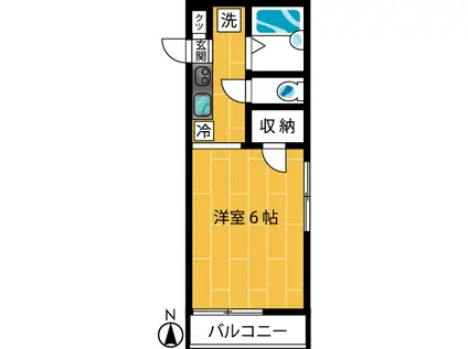 メゾンドヌフ(1K/1階)の間取り写真