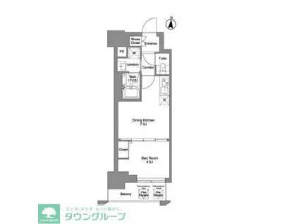 クラリティア綾瀬(1DK/5階)の間取り写真