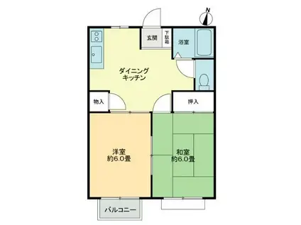 フォブールホロニック A棟(2DK/2階)の間取り写真